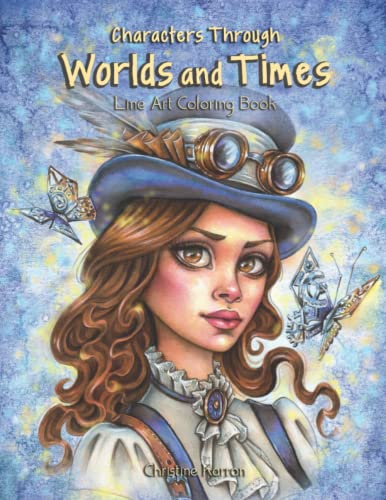 Characters Through Worlds and Times Line Art Coloring Book