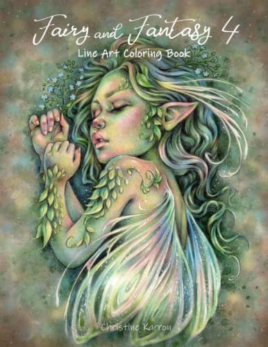 Fairy and Fantasy 4 Line Art Coloring Book