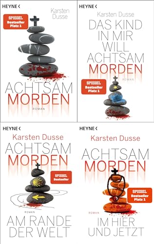 Karsten Dusse: Achtsam Morden-Reihe Band 1-4 + 1 exklusives Postkartenset