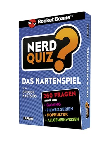 Nerd Quiz - das Kartenspiel: 260 Fragen rund um Games, Filme und Popkultur | Präsentiert von Rocket Beans TV! | Quizspiel für große Runden und Kartenspiel für unterwegs von Lappan