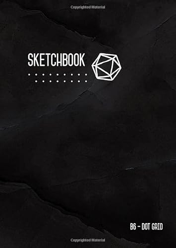 Dot Grid Sketchbook B6: Marble Black, Smart Design, Small, Soft Cover, Numbered Pages, Dotted Notebook for Drawing and Doodling (Small Professional Sketchbooks, Band 15)
