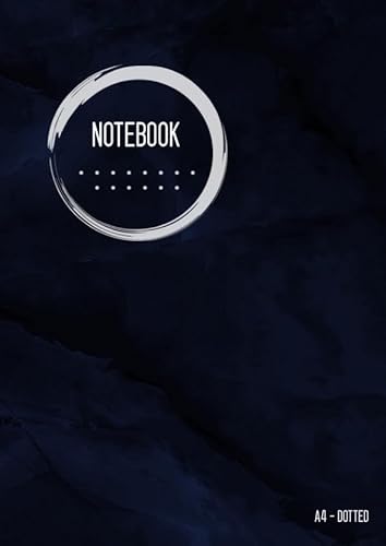 Dotted Notebook A4: Big Journal Notebook, Marble Blue Black, Cool Circle Design, Dot Grid Matrix, Large, , Soft Cover, Numbered Pages, No Bleed (A4 Dotted Notebook Journals, Band 18)
