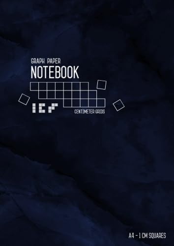 Graph Paper Notebook A4 1 cm Squares: Marble Blue Black, Large, Smart Design, Centimeter Grids, Numbered Pages, Composition Book Quad Ruled for Math/Handwriting Workbook for Kids (Graph Journals)