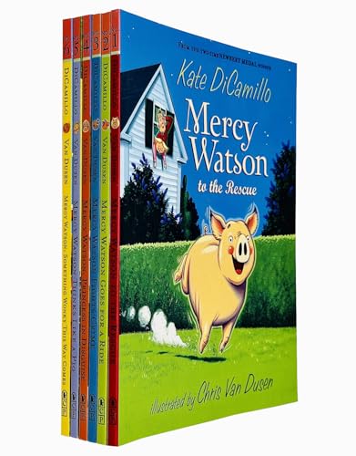 Mercy Watson Series 1-6 Books Collection Set By Kate DiCamillo(The Rescue, Goes for a Ride, Fights Crime, Princess in Disguise, Thinks Like a Pig & Something Wonky This Way Comes)