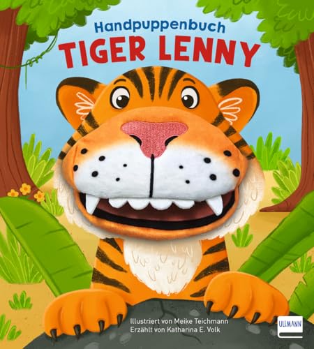 Handpuppenbuch - Tiger Lenny: Pappbilderbuch mit flauschiger Stoffhandpuppe für Kinder ab 12 Monaten von ULLMANN