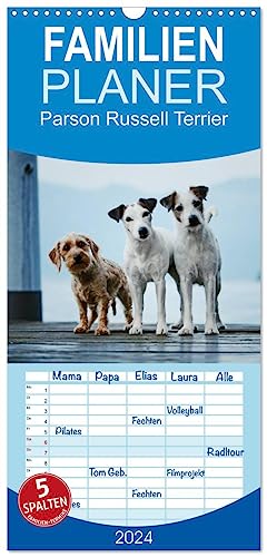 Familienplaner 2024 - Parson Russell Terrier mit 5 Spalten (Wandkalender, 21 cm x 45 cm) CALVENDO