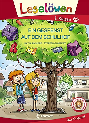 Leselöwen 1. Klasse - Ein Gespenst auf dem Schulhof (Großbuchstabenausgabe): Erstlesebuch für Kinder ab 6 Jahren