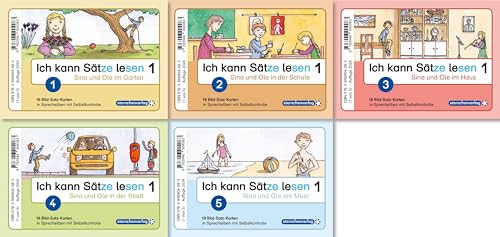 Ich kann Sätze lesen Teil 1 - In Sprechsilben - 90 Bild-Satz-Karten mit Selbstkontrolle: 5 verschiedene Themen mit je 18 Bild-Satz-Karten Ich kann Sätze lesen Teil 1 - In Sprechsilben - 90 Bild-Satz-Karten mit Selbstkontrolle: 5 verschiedene Themen mit je 18 Bild-Satz-Karten