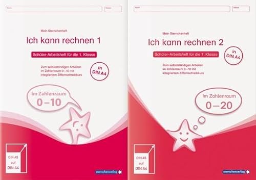 Ich kann rechnen 1 und 2 - Ausgabe in A4 - Schülerarbeitshefte für die 1. Klasse: Meine Sternchenhefte Mathematik zum selbstständigen Arbeiten im Set: ... Arbeiten im Kombi (Mein Sternchenheft)