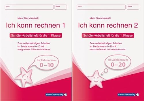 Ich kann rechnen 1 und 2 - Schülerarbeitshefte für die 1. Klasse: Meine Sternchenhefte Mathematik zum selbstständigen Arbeiten im Set: zwei Schülerarbeitshefte im Set (Mein Sternchenheft) von Sternchenverlag GmbH
