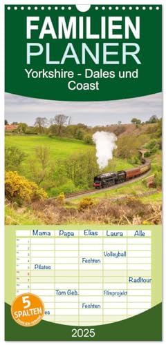 Familienplaner 2025 - Yorkshire - Dales und Coast mit 5 Spalten (Wandkalender, 21 cm x 45 cm), CALVENDO von CALVENDO