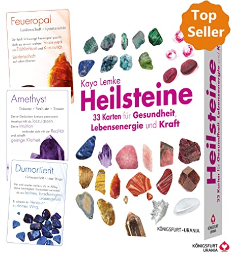 Heilsteine: Set mit Booklet und 33 Karten für Gesundheit, Kraft und Lebensenergie (Heilstein-Karten) von Königsfurt-Urania