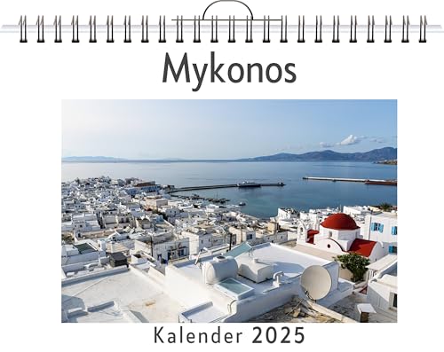 Mykonos - (Wandkalender 2025, Kalender DIN A4 quer, Monatskalender im Querformat mit Kalendarium, das perfekte Geschenk) von FlipFlop