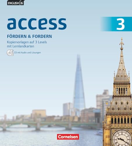 Access|NULL|Allgemeine Ausgabe 2014 / Baden-Württemberg 2016|Band 3: 7. Schuljahr|Fördern & Fordern|NULL|Fördermaterialien mit Audio und Lösungen auf ... auf drei Levels und Lernlandkarten von Cornelsen Verlag
