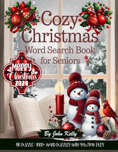 Cozy Christmas Word Search Book For Seniors: 110 Puzzle : 1000+ Word Puzzles With Solution Files | Clear structure | One Puzzle per Page von Independently published