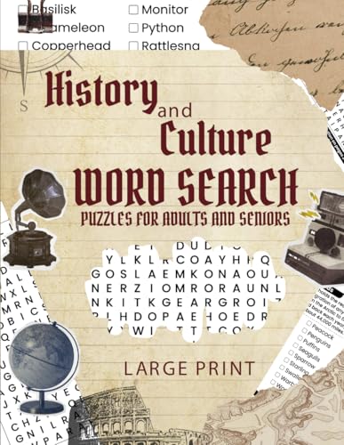 History and Culture Word Search Puzzles for Adults and Seniors: 100 Puzzle Wordfind Large Print, Over 1,800 Words and Solutions von Independently published