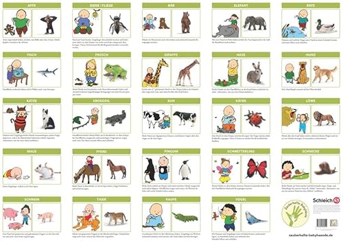 Babyzeichen Poster - Zauberhafte Babyhände entdecken Tiere: MIt Spiel und Spaß Babygebärden entdecken