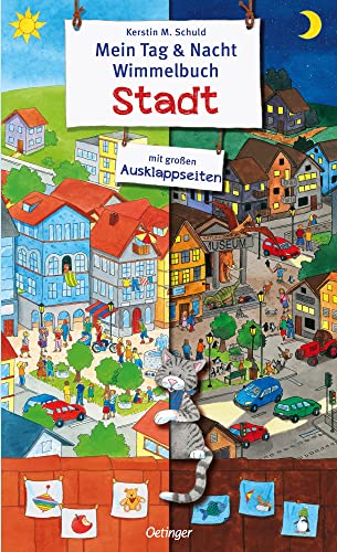 Mein Tag & Nacht Wimmelbuch. Stadt: Spannendes Pappbilderbuch mit Ausklappseiten für neugierige Kinder ab 2 Jahren