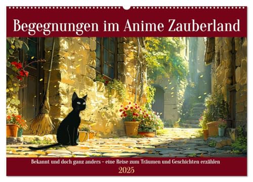 Begegnungen im Anime Zauberland (Wandkalender 2025 DIN A2 quer), CALVENDO Monatskalender