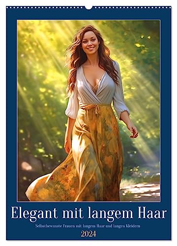 Elegant mit langem Haar (Wandkalender 2024 DIN A2 hoch), CALVENDO Monatskalender