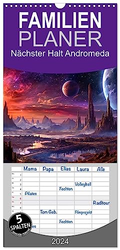 Familienplaner 2024 - Nächster Halt Andromeda mit 5 Spalten (Wandkalender, 21 cm x 45 cm) CALVENDO