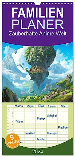 Familienplaner 2024 - Zauberhafte Anime Welt mit 5 Spalten (Wandkalender, 21 cm x 45 cm) CALVENDO