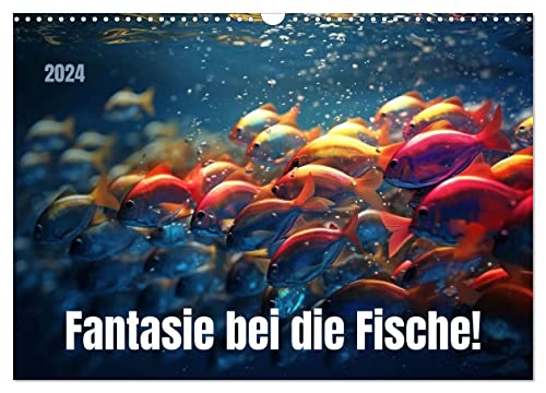 Fantasie bei die Fische! (Wandkalender 2024 DIN A3 quer), CALVENDO Monatskalender