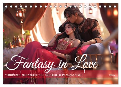 Fantasy in Love (Tischkalender 2025 DIN A5 quer), CALVENDO Monatskalender