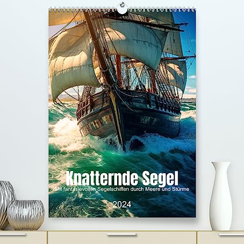 Knatternde Segel (hochwertiger Premium Wandkalender 2024 DIN A2 hoch), Kunstdruck in Hochglanz