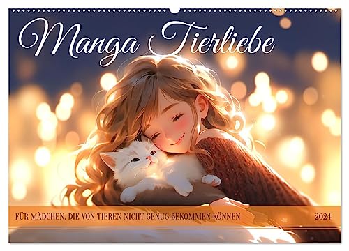 Manga Tierliebe (Wandkalender 2024 DIN A2 quer), CALVENDO Monatskalender: Bezaubernde Bilder voller Liebe und Hingabe zu Tieren (CALVENDO Tiere)