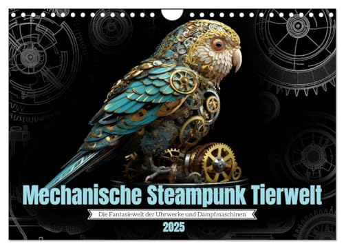 Mechanische Steampunk Tierwelt (Wandkalender 2025 DIN A4 quer), CALVENDO Monatskalender
