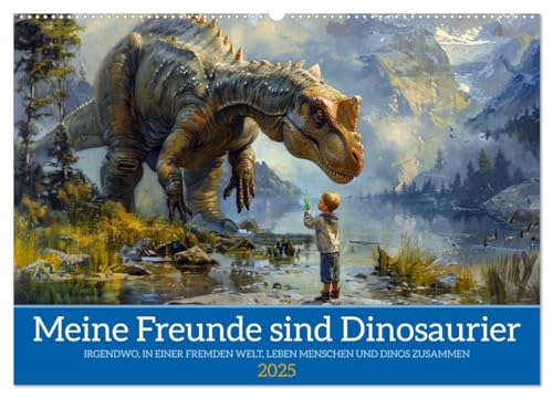 Meine Freunde sind Dinosaurier (Wandkalender 2025 DIN A2 quer), CALVENDO Monatskalender von CALVENDO