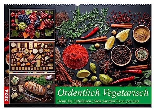 Ordentlich Vegetarisch (Wandkalender 2024 DIN A2 quer), CALVENDO Monatskalender