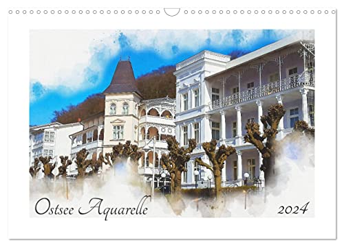 Ostsee Aquarelle (Wandkalender 2024 DIN A3 quer), CALVENDO Monatskalender