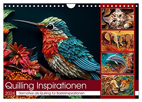 Quilling Inspirationen (Wandkalender 2024 DIN A4 quer), CALVENDO Monatskalender