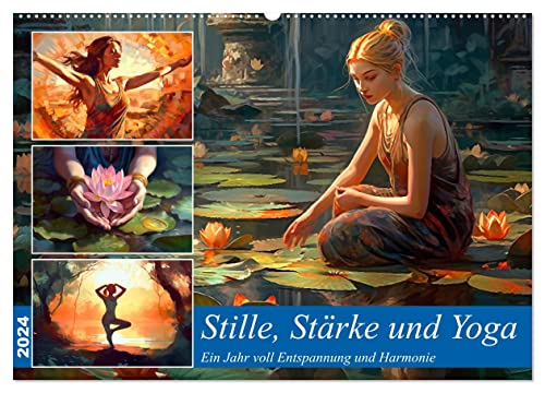 Stille, Stärke und Yoga (Wandkalender 2024 DIN A2 quer), CALVENDO Monatskalender