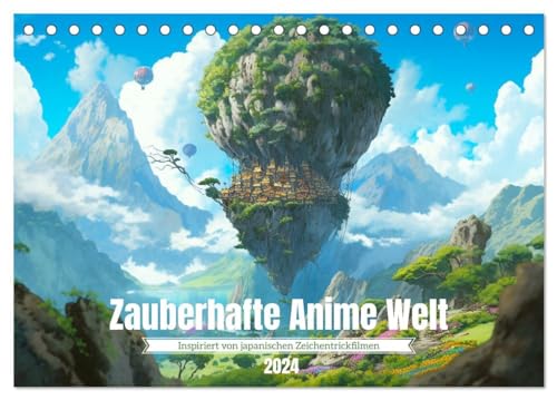 Zauberhafte Anime Welt (Tischkalender 2024 DIN A5 quer), CALVENDO Monatskalender: Eine Reise durch die Welt der japanischen Zeichentrickfilme (CALVENDO Kunst) von CALVENDO