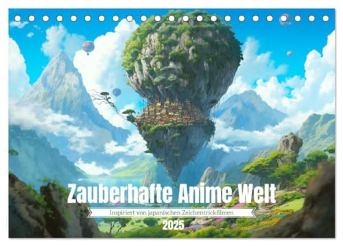 Zauberhafte Anime Welt (Tischkalender 2025 DIN A5 quer), CALVENDO Monatskalender