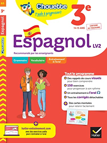 Chouette - Espagnol 3e - LV2 (A2, A2+): cahier de révision et d'entraînement recommandé par les enseignants von HATIER