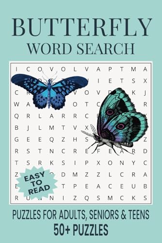 Butterfly Word Search Puzzle Book.: Word Searches with Easy to Read Print about Butterfly, Monarch Butterflies, Butterfly Species and More | 6x9 ... Gift for Vacations, Holidays and Free Times. Butterfly Word Search Puzzle Book.: Word Searches with Easy to Read Print about Butterfly, Monarch Butterflies, Butterfly Species and More | 6x9 ... Gift for Vacations, Holidays and Free Times. von Independently published