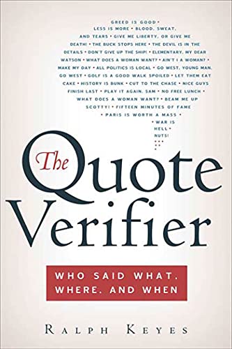 The Quote Verifier: Who Said What, Where, and When von St. Martins Press-3PL