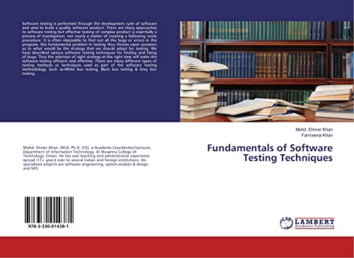 Fundamentals of Software Testing Techniques von LAP LAMBERT Academic Publishing
