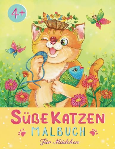 Süße katzen Malbuch ab 4 Jahre: Über 30 Malvorlagen von Katzen und Kätzchen im niedlichen Malbuch zum Ausmalen (Ezzily Malbuch für Mädchen, Band 4)