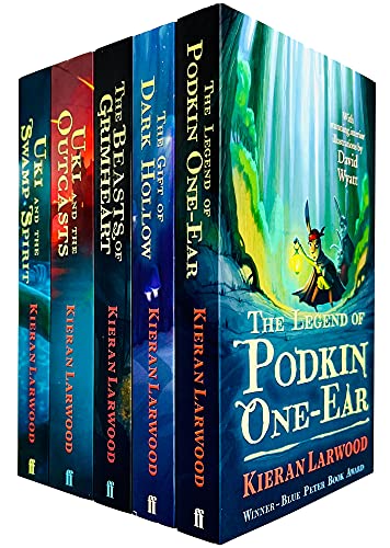 Sammlungsset „The Five Realms Series“ Bücher 1–5 von Kieran Larwood (Legend of Podkin One-Ear, Gift of Dark Hollow, Beasts of Grimheart, Uki and the Outcasts & Uki and the Swamp Spirit)