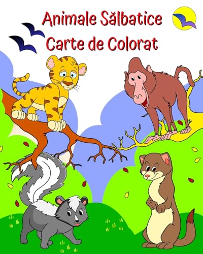 Animale S¿lbatice Carte de Colorat: Animale distractive în peisaje frumoase de colorat pentru copii de 2 ani + von Blurb
