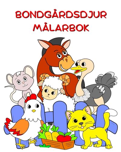 Bondgårdsdjur Målarbok: Stora illustrationer av roliga djur att färglägga för barn över 2 år von Blurb