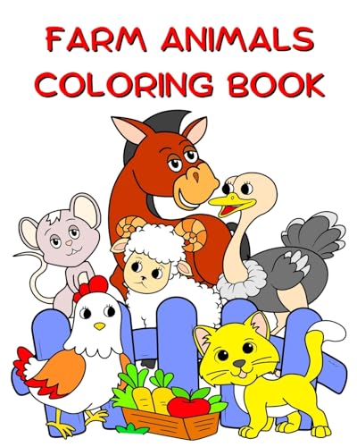 Farm Animals Coloring Book: Big illustrations with funny animals to color for kids age 2+ von Blurb
