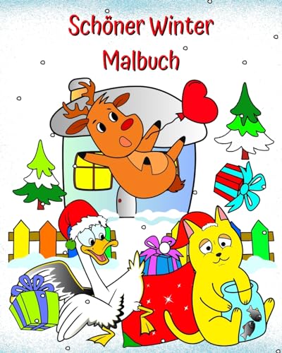 Schöner Winter Malbuch: Winterliche Illustrationen mit lustigen Szenen für Kinder ab 2 Jahren von Blurb Inc