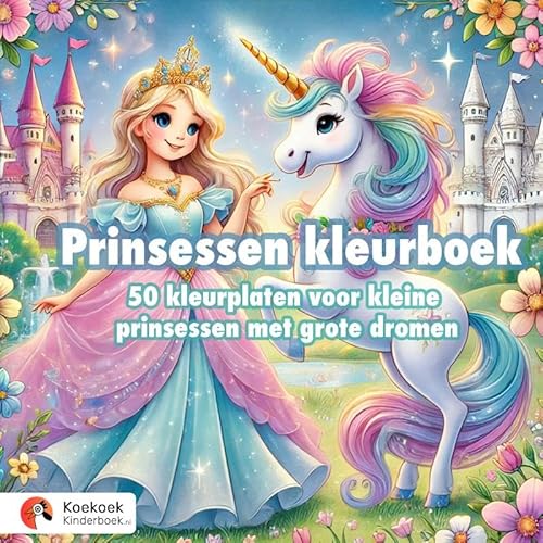 Prinsessen Kleurboek: 50 kleurplaten voor kleine prinsessen met grote dromen von Brave New Books