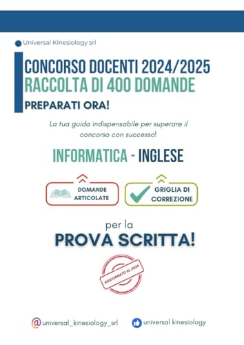 400 Quiz su Informatica e inglese per il Concorso Scuola PNRR2.: Domande e Griglia di Correzzione: Competenze Digitali e Inglese Livello B2 (Concorso ... manuali riassuntivi e quiz commentati) von Independently published
